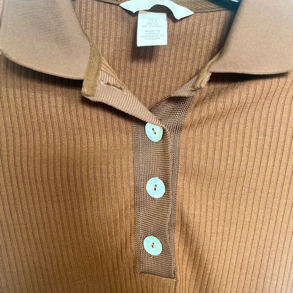 H&M Brown Ribbed Top - Picture 3 of 10